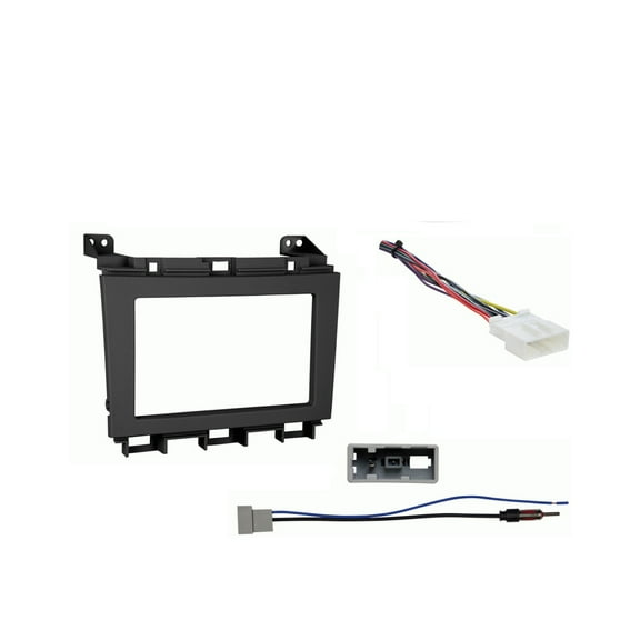Fits Nissan Maxima 2009-2014 Double DIN Harness Radio Install Kit - Black Dash