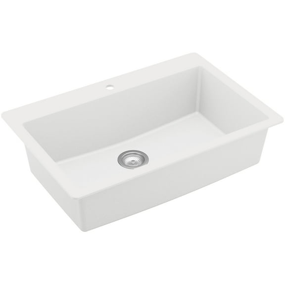 Karran Usa Qt-812 Quartz Qt 33" Drop In Single Basin Quartz Composite Kitchen Sink - White