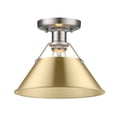 thumbnail image 3 of 3306-FM PW-BCB-Golden Lighting-Orwell - 1 Light Flush Mount 8 Inches Tall and 10 Inches Wide-Pewter Finish-Brushed Champagne Bronze Shade Color, 3 of 3