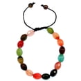thumbnail image 2 of Mixed Colors of Oval Quartz Gemstone Macrame Style Bracelet Good for Healing and Energy 91012, 2 of 4
