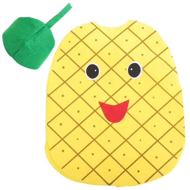 Disfraz de frutas y verduras para niños Ropa de fiesta para niños Disfraces para Halloween Cosplay Vacaciones de Navidad (piña, patrón aleatorio, línea y color)