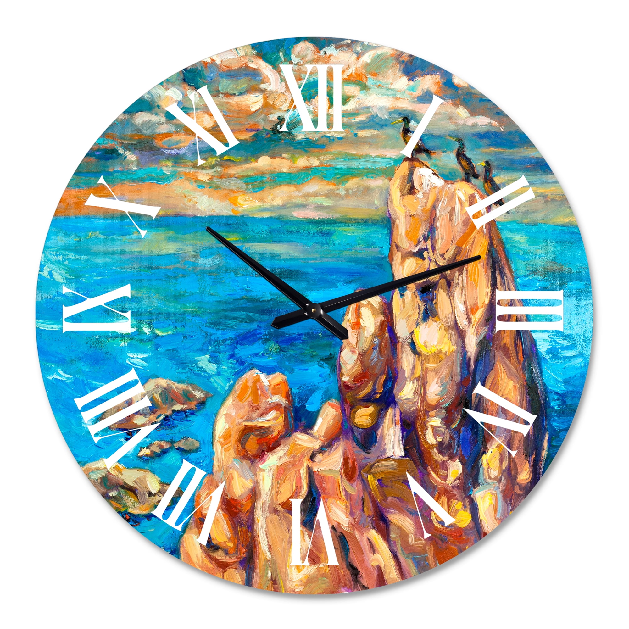 Designart 1 in Quartz Coastal Wall Clock
