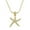Gold, variant on Starfish Pendant Necklace Rhinestone Crystal Rhodium Plated 17 Inch Snake Chain J0139-RH