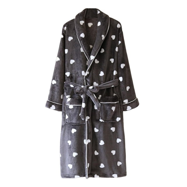 Men’s Fleece Robe, Plush and Warm Bathrobe for Winter, Soft Velvet Long House Robe with Pockets