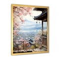 thumbnail image 2 of Designart "Window to Tokyo in Pink III" Landscapes Framed Wall Art - Traditional Pink Japan Hallway Framed Wall Art Decor, 2 of 6