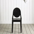 thumbnail image 3 of 2xhome Set of 4 Modern Contemorary Dining Ghost Side Chairs Stackable Victorian Acrylic Plastic Vanity Chairs, Black, 3 of 8