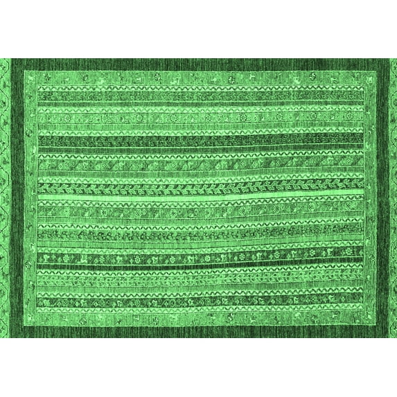 Ahgly Company Indoor Rectangle Oriental Emerald Green Modern Area Rugs, 4' x 6'