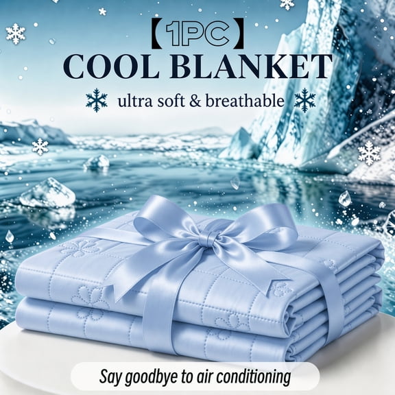 1 pc Cool Touch Lightweight Summer Blanket, Breathable Cooling Fabric Throw Blanket for Bed & Sofa,size:Iceberg Blue-43.31"x62.99"