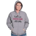 thumbnail image 4 of Breast Cancer Ribbon Christian Faith Zip Hoodie Sweatshirt Women Brisco Brands S, 4 of 6