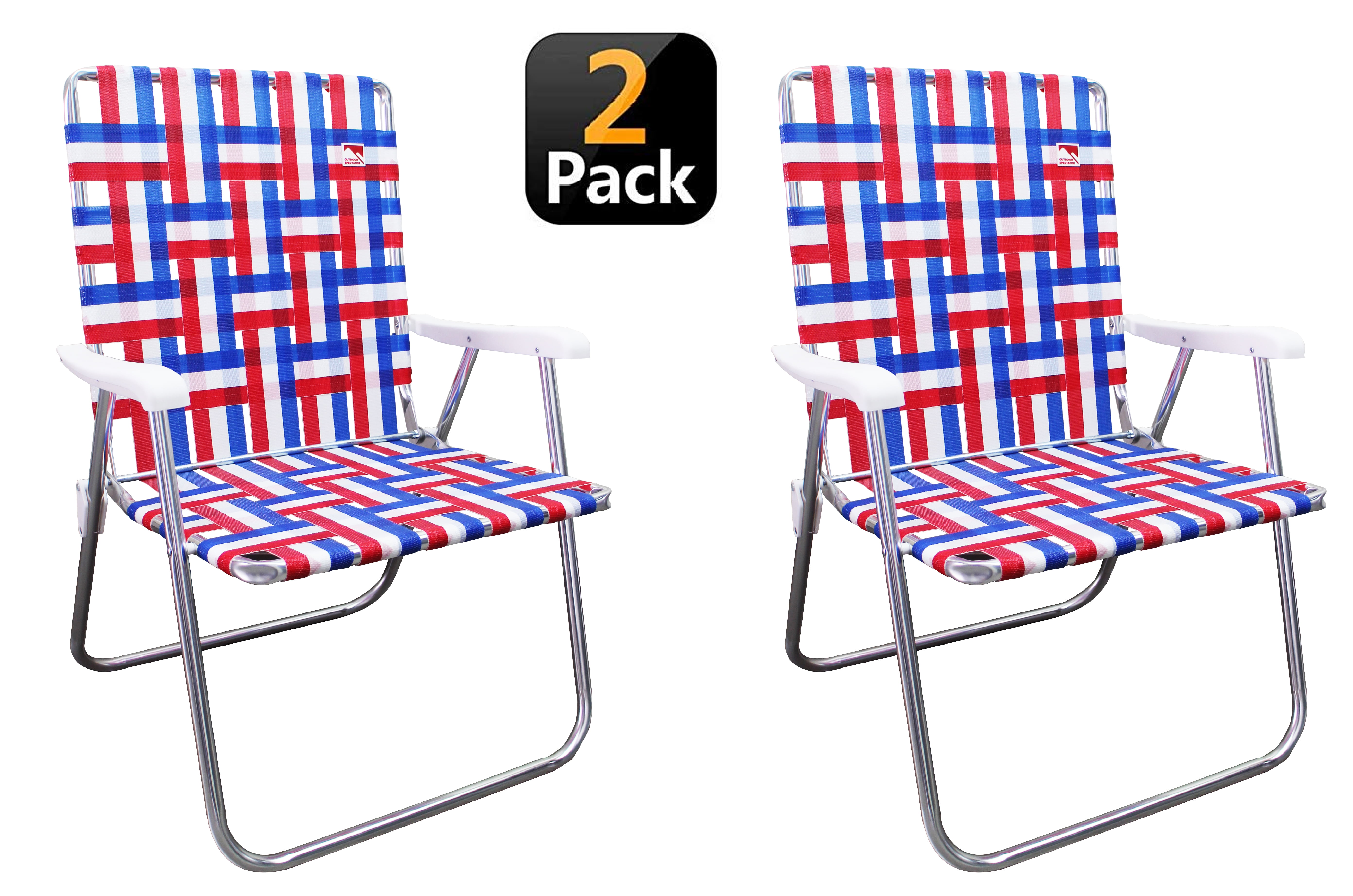 Outdoor Spectator (2-Pack) Classic Aluminum Webbed Folding Lawn / Camp