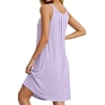thumbnail image 3 of UVN Womens Nightgown Sleeveless Sleepwear Crewneck Wide Strap Pleated Nightshirt Casual Print Sleepdress, 3 of 8