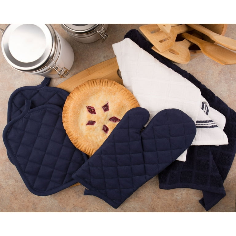 Oven Mitts and Kitchen Towel Sets with Pot Holders, 500 Degree Heat  Resistant Kitchen Mitts and Pot Holders, Kitchen Washcloth Towel Set, Pure  Cotton