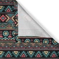 thumbnail image 4 of Ambesonne Vintage Valance Pack of 2, Eastern Doodles, 42"X18", Dark Coral Aqua Yellow, 4 of 5