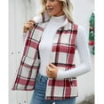 thumbnail image 3 of Ltctricy Women's Fleece Vest Tops Plaid Sleeveless Lapel Zip up Fuzzy Warm Casual Jackets Plush Outwear Coats with Pockets(Hot Pink,X-Large), 3 of 6