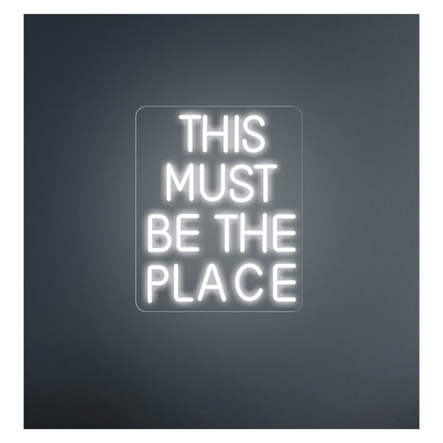Letrero De Neón"This Must Be The Place"para Bar, Pub, Hogar, Habitación, Dormitorio, Decoración Pared, Letrero Tienda, Inauguración, 40x32cm