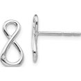thumbnail image 1 of Sterling Silver Rh Plated White Ice Diamond Infinity Post Earrings (12 X 7) Made In India qw396, 1 of 2
