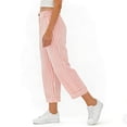 thumbnail image 3 of Ahabrexf Capri Pants for Women Elastic Waist with Pockets Button Zipper Summer Printed Casual, 3 of 6