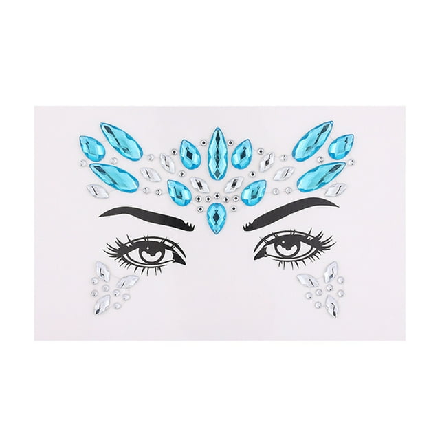 yeacher Glittering Rhinestone Face Stickers for Stage Makeup, Eye Decoration, Multi-Color Options SY002-4