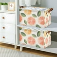 thumbnail image 2 of Yayeee Foldable Storage Basket for Shelves with Handles Set of 2 Waterproof Cloth Bins, Watercolor Orange, 2 of 7