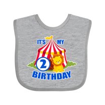 Inktastic Its My Birthday Circus Tent with Lion 2 Years Old Boys or Girls Baby Bib