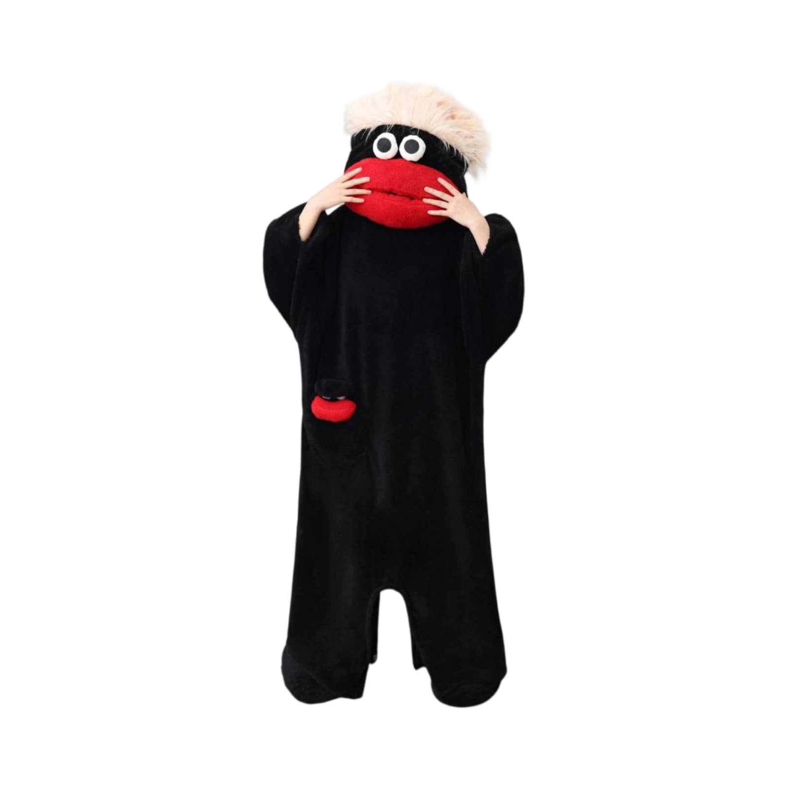 Evdexr Funny Fancy Dress Onesie Pajamas, Oversized Fleece Jumpsuit, Cozy Plush One Piece Sleepwear, Warm Lounge Animal Onesie Costume (1*Suit)Red L