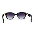 thumbnail image 4 of Womens Slim Rectangle Horn Rim Jewel Metal Hinge Plastic Sunglasses Black Smoke, 4 of 4