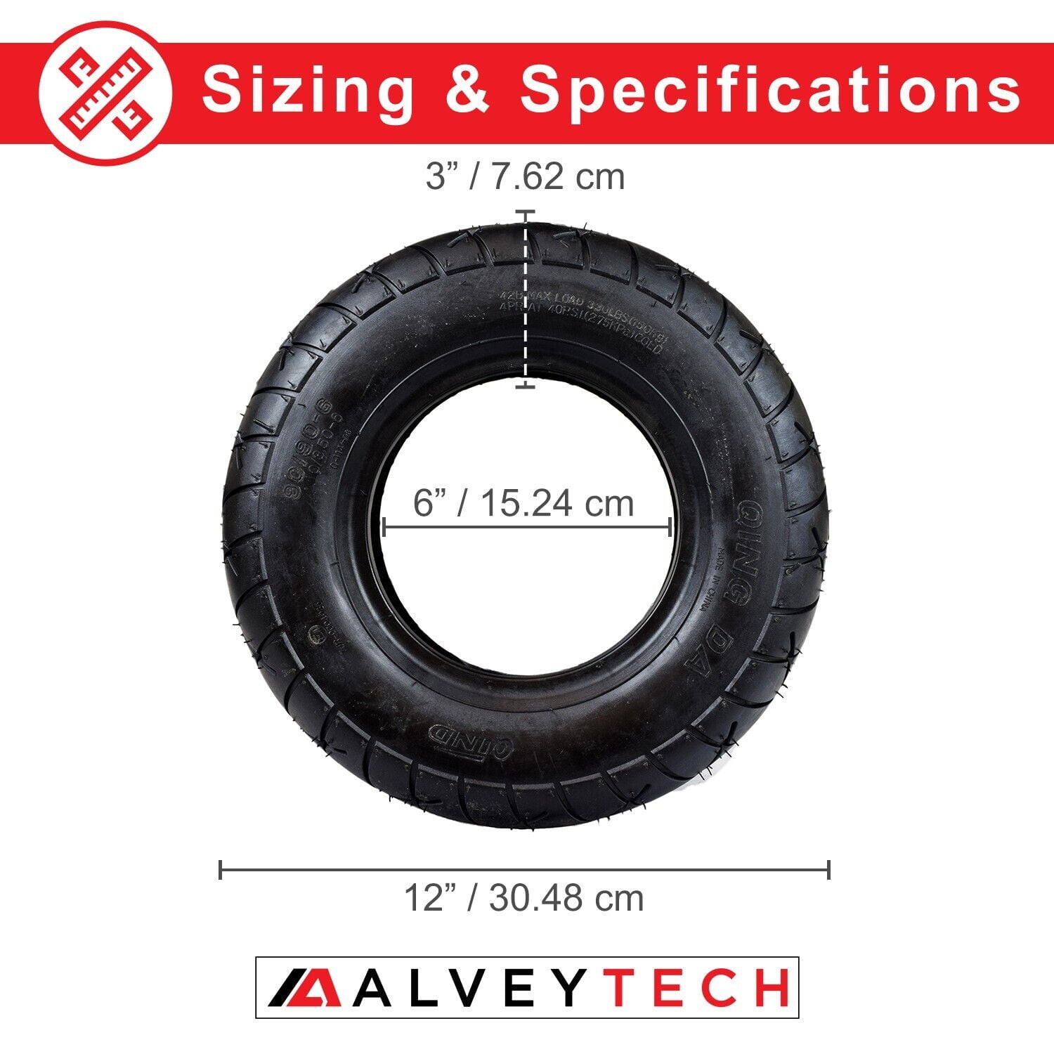 Atlas Inner Tube for Tire Sizes 4.10 x 3.50-6