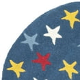 thumbnail image 2 of SAFAVIEH Novelty Shelby Graphic Print Wool Area Rug, Blue/Multi, 3' x 3' Round, 2 of 4