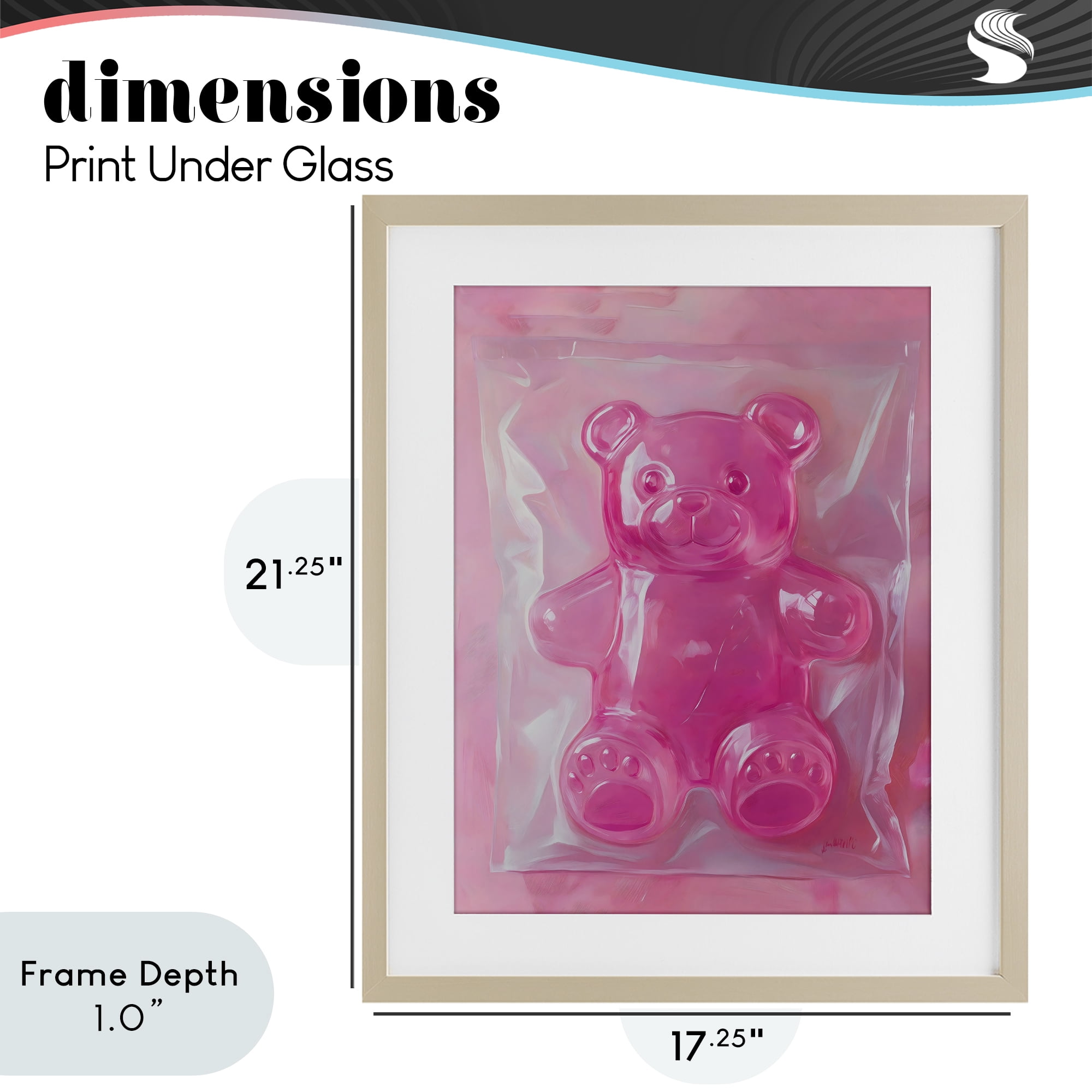 Stupell Industries Pink Gummy Candy Bear Birch Framed Print Under Glass, design by The Prints Vibe