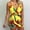X-Yellow, variant on Women Summer Shorts Womens Fashion Leaf And Stripe Printed Sling Short Two-Piece Suit And Pocket