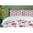 thumbnail image 4 of Ambesonne Flower Duvet Cover Set, Romantic Magnolia Nature, 2-Calking, White Red Pink, 4 of 7