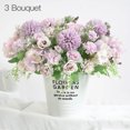 thumbnail image 5 of Decoración floral para el hogar ramo de flores rosas artificiales boda tela de seda nupcial ramo de flores falsas, púrpura claro 3 Piezas Kearding HA6621-01B*3, 5 of 5