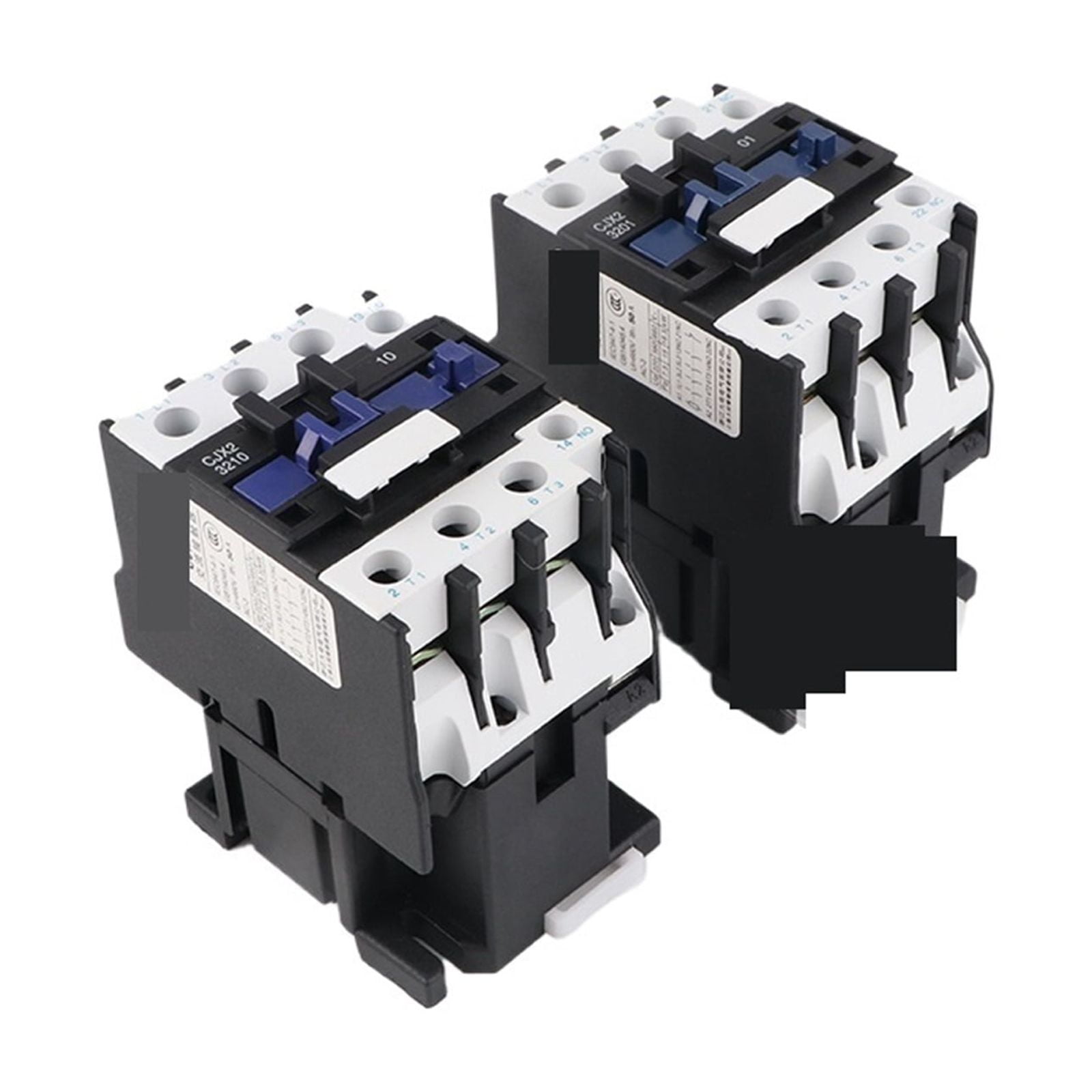 2pcs CJX2-3210 Din Rail Magnetic Contactor 3Phase Switches Single Phase 1NO Coil Voltage 32A 380 AC Silver ,Replace Most