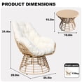 thumbnail image 4 of FKS LIFE 3 Pieces Outdoor Swivel Patio Chairs Set 360 Degree Wicker Swivel Chair and Table for Backyard Porch Balcony Poolside, 4 of 7