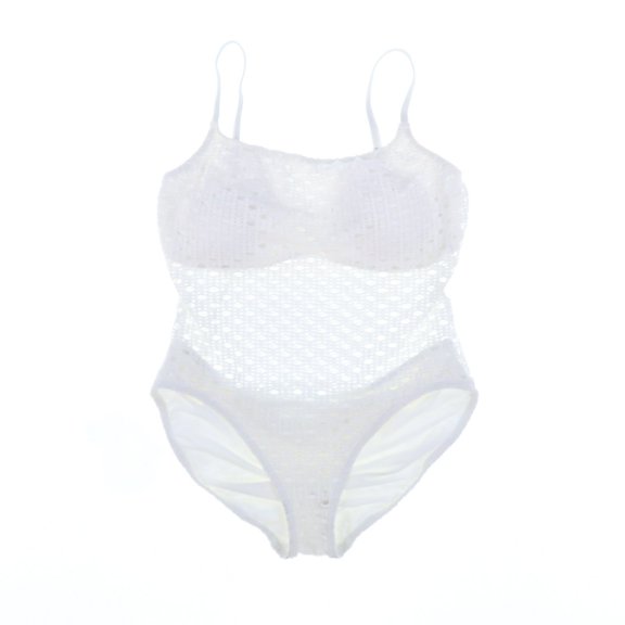 Carmen Marc Valvo Women's Crochet One-Piece Swimsuit White
