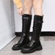 thumbnail image 1 of Botas de cuero con plataforma de otoño para mujer, botas de talla grande con suela gruesa y cordones con cierre de cremallera a la moda Wmkox8yii sa2223, 1 of 7