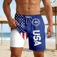 thumbnail image 2 of CONZONE 4Th Of July Mens Swim Trunks With Mesh Liner Patriotic Usa Star Striped Graphic Board Shorts for Men Elastic Waist Drawstring Independence Day American Summer Beach Swim Shorts, 2 of 5