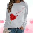 thumbnail image 1 of T-shirt de la Saint-Valentin pour Femmes 2024, Chandails à Col Rond, T-Shirts Décontractés avec Cœur, T-Shirts Graphiques Amples à Manches Longues, Chandails à Enfiler, Hauts Mode pour les Fêtes, T-Shirt, 1 of 5