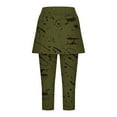 thumbnail image 6 of UVEASISHA Womens Print Skirted Leggings Capris Yoga Gym Pants with Skirt High Waisted Stretch Workout Tights Army Green M, 6 of 7