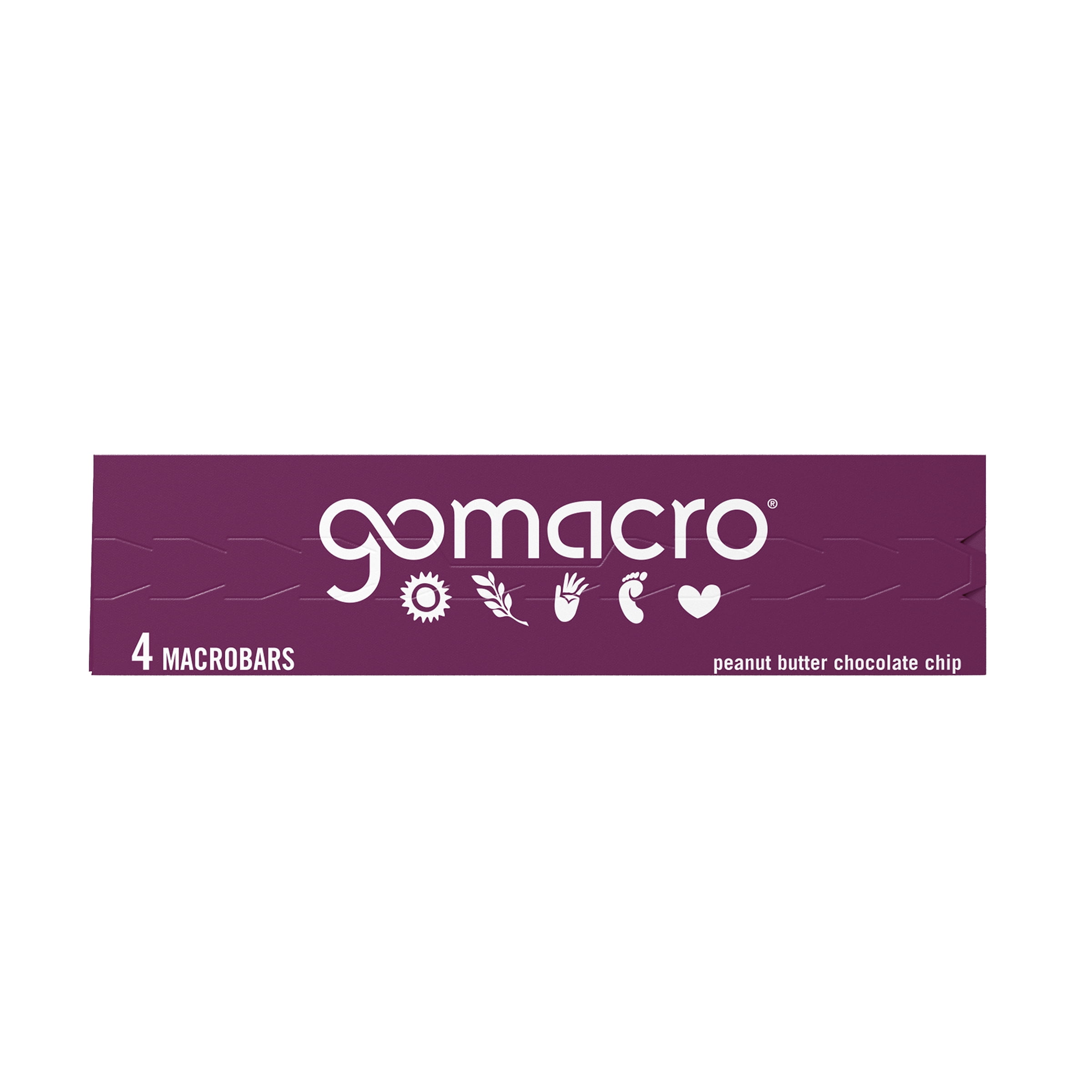 GoMacro MacroBar Organic Vegan Protein Bars - Peanut Butter Chocolate Chip 11 grams (4 Count)