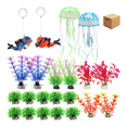 thumbnail image 1 of Set de Plantas Artificiales Decorativas Acuario Simulación Medusas Belug, Multicolor, 1 of 5