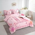 thumbnail image 3 of Castle Fairy Initial D 7pcs Bedding Comforter Set,Monogrammed Letter Queen Bedding Sets Super Cozy,Rose Butterfly Queen Sheet Sets,Luxury Dreamy Princess Bedroom Decor,Reversible, 3 of 8