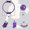 thumbnail image 3 of 5 Pcs Pilates Ring Set 14" Yoga Fitness Magic Circle Pilates Equipment Double Handled Exercise Circle For Home, 3 of 5