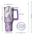 thumbnail image 2 of Butterfly 40oz Tumbler with Handle and Straw, Large Capacity Travel Cup for Hot & Cold Drinks, Double Walled Vacuum Insulated Cup,Birthday Gifts for Women Girls, Spring, 2 of 6