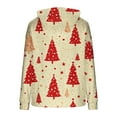 thumbnail image 5 of SwiftWear Cute Santa Plaid Graphic Fleece-Lined Hooded Sweatshirt for Women - Soft Oversize Christmas Pullover Tops Holiday Themed Casual Wear with Pocket Beige, 5 of 6