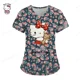 thumbnail image 3 of Camiseta con cuello en V para trabajadores del cuidado de Hello Kitty, ropa de trabajo de clínica, Tops de manga corta, uniforme de enfermera estampado, 3 of 6