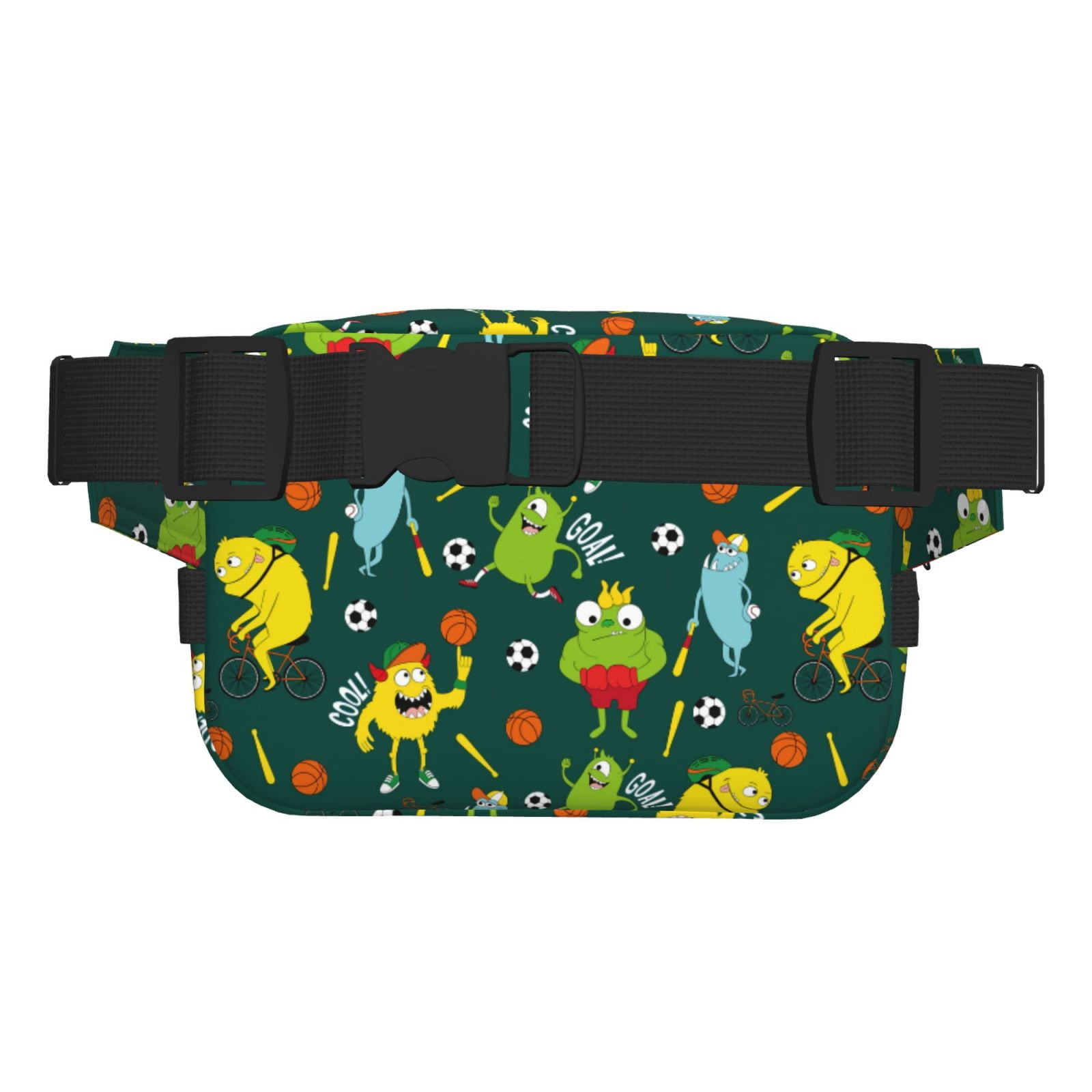 Picia Sport Monster Print Square Double-Layer Waist Bag Mini Adjustable Waist Belt Bag Exercise Running Travel Hiking