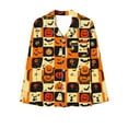 thumbnail image 5 of Ailaofu Cute Printed Pajamas Set for Women Casual Long Sleeve Button Down Halloween Loungewear Oversized Sleepwear, 5 of 6