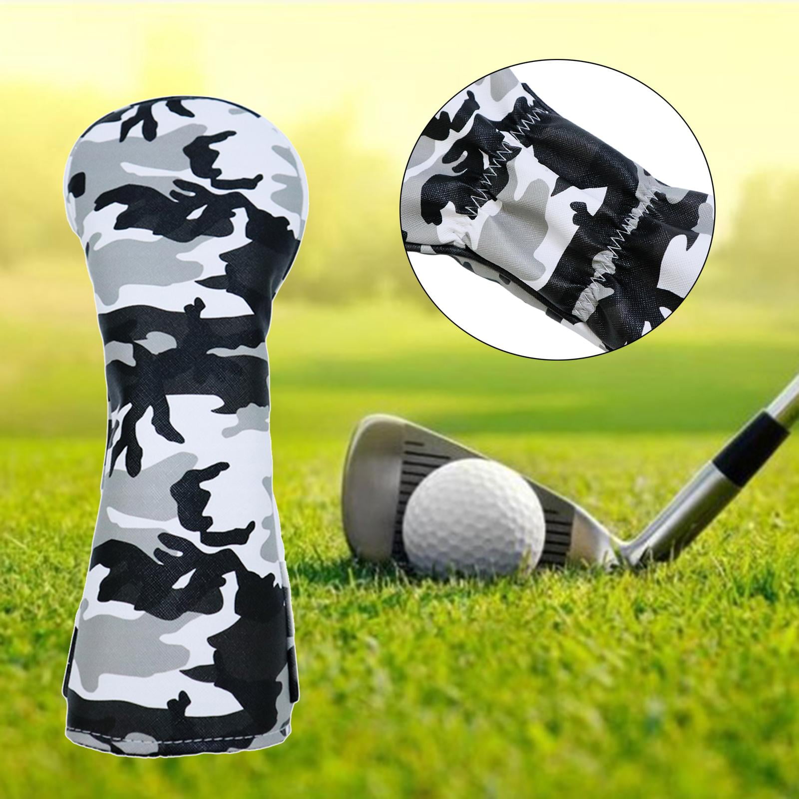 Axioma 2x Leather Golf Wood Head Cover Fairway Hybrid Headcover Guard with No. Tag