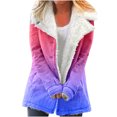 thumbnail image 3 of Fashion Winter Warm Jackets for Womens Plus Size Zip Up Composite Plush Button Lapels Jacket Outwear Coat, 3 of 6